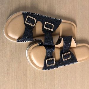 Women’s Black Embellished Slide Sandal